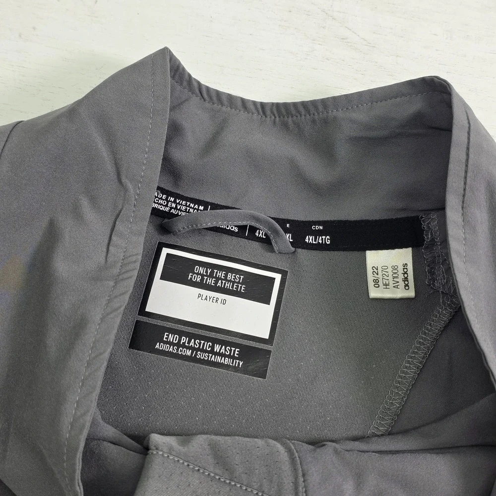 Adidas Bogue Chitto Football Pullover‎ Windbreaker Mens 4XL Gray Half Zip Jacket